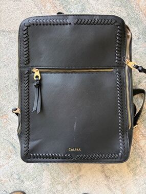 Calpak Black Backpack with Gold Accents